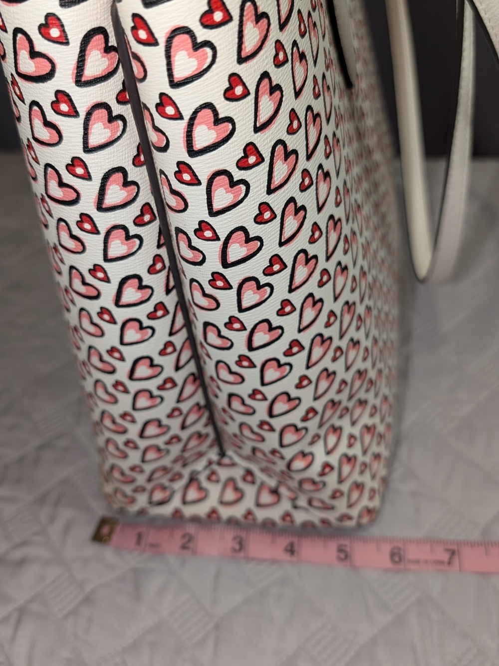 KATE SPADE NWOT - All Day Fancy Hearts Large Tote - Pink & White - Picture 9 of 14
